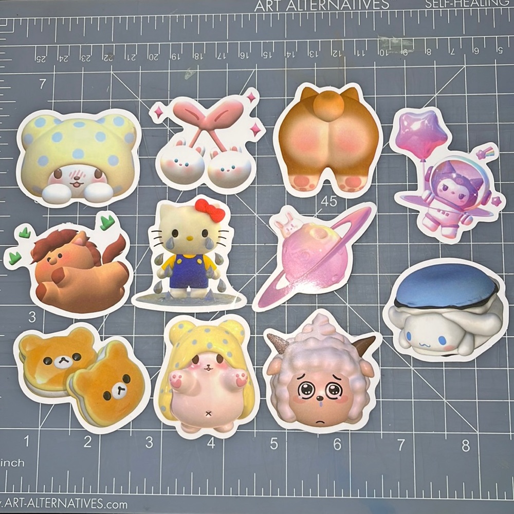 11 Super cute stickers Sanrio hello kitty kuromi cinnamoroll decals kawaii